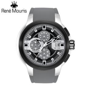 ルネモーリス プロウラー Rene Mouris Prowler 90123RM1 1/10秒クロノグラフ メンズ腕時計 グレー シリコンストラップ フランス時計 スポーツファッション