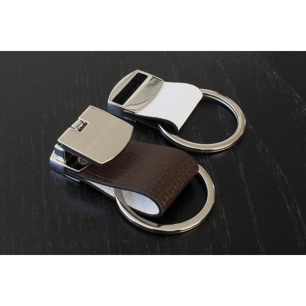 ブラウデザイン キーリング BLAUDESIGN Key Ring ブラウン / ホワイト 本革 イ...