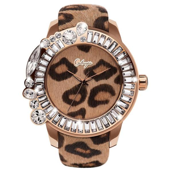 ヒョウ柄ハラコとスワロフスキーの腕時計 Galtiscopio (ガルティスコピオ) LEOPARD...
