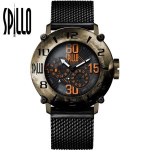 スピーロ メンズ腕時計 自動巻き SPILLO OUTLAW OL1000V6B-MK ブロンズ オレンジインデックス イタリア時計 SSメッシュブレスレット 日本総代理店｜gl-branding