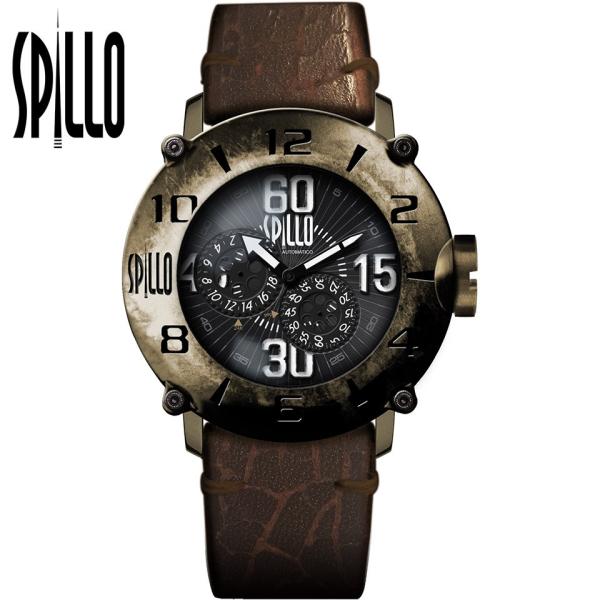 スピーロ メンズ腕時計 自動巻き SPILLO OUTLAW OL917KB-13BROWN ブロン...