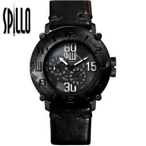 スピーロ メンズ腕時計 自動巻き SPILLO OUTLAW OL917KK-02BLACK マットブラック / ブラック ホースレザー 馬革 日本総代理店｜gl-branding