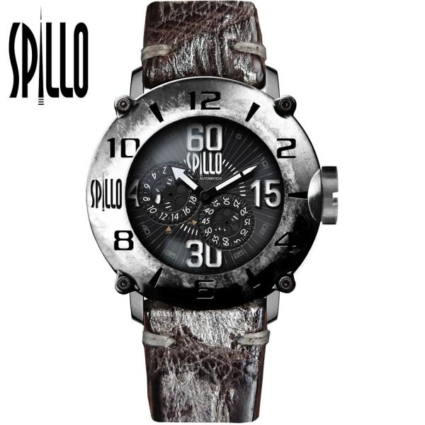 スピーロ メンズ腕時計 自動巻き SPILLO OUTLAW OL917KS-01BRSV スティー...