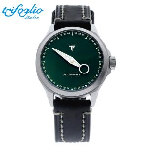 トリフォグリオ イタリア フィロソファー PH612SSGR グリーン/ブラック Trifoglio Italia PHILOSOPHER ワンハンドウォッチ 単針時計 自動巻き メンズ腕時計｜gl-branding