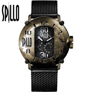 スピーロ メンズ 機械式腕時計 SPILLO SPEED DEMON SD917KB-MK ブロンズ ホワイトインデックス イタリア時計 SSメッシュブレスレット 日本総代理店｜gl-branding