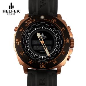 ヘルファー メンズ腕時計 HELFER SPACE ELEMENT GLOBE TRAVELER ロ...