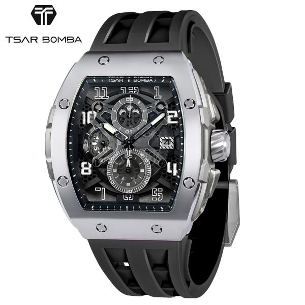 TSAR BOMBA サーボンバ エレメンタル メンズ腕時計 ブラック/シルバー TB8211Q-0...