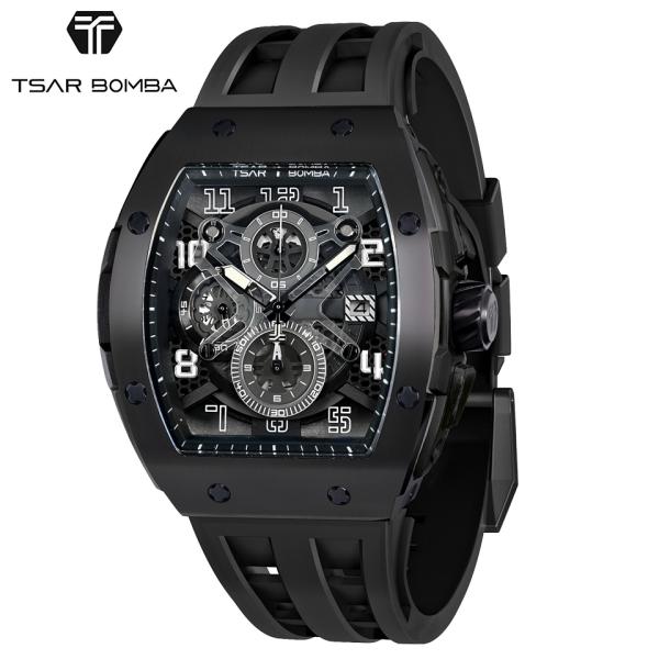 TSAR BOMBA サーボンバ エレメンタル メンズ腕時計 ブラック TB8211Q-04 トノー...