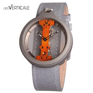 atto VERTICALE アットヴェルティカーレ チタンケース TITANIUM SERIES TT04 チタニウムグレー/オレンジ/モルタルグレー 手巻き スケルトンウォッチ｜gl-branding