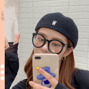 ニット帽 ニット ハンチング アルファベット ワンポイント シンプル 無地 イエロー ベージュ ブラック ピンク グレー クリーム オレンジ 秋 冬 小物 レディース