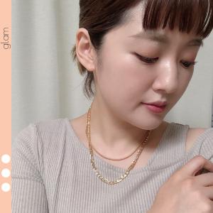 2連チェーン ネックレス ゴールド シルバー レディース 大人 かっこいい お洒落 アクセサリー カジュアル おしゃれ 女性 韓国 個性的 プチプラ キレイめ 大人 N87 アクセサリー レディース通販glam 通販 Yahoo ショッピング