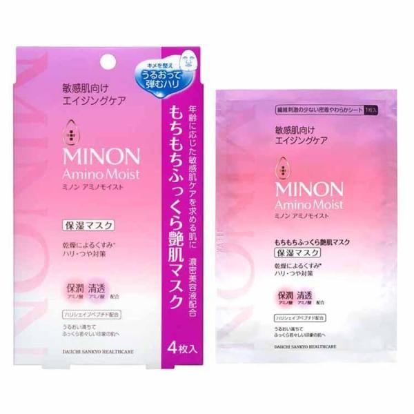 MINON(ミノン) アミノモイスト もちもちふっくら艶肌マスク 24mL×4枚入 第一三共ヘルスケ...