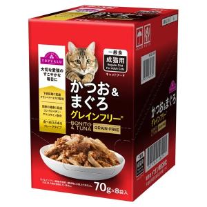 キャットフード かつお＆まぐろ パウチ ボール販売 8個入り トップバリュ