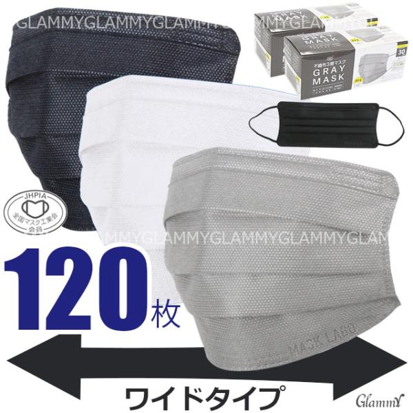 マスク 不織布 120枚 大きいサイズ 大きめ マスクラボ プリーツタイプ MASK LABO 19...