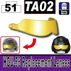 L0055E　AFM パイロットヘルメット HGU-56交換レンズ/ゴールド シールド/イメージチェンジに！フィグ用｜glampfield