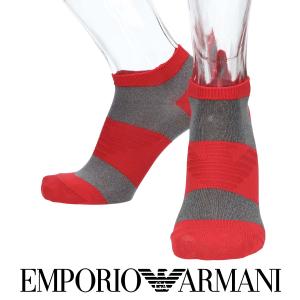 EMPORIO ARMANI エンポリオ アルマーニ オーガニックコットン混 イーグル切替 ショート スニーカー丈 カジュアル ソックス メンズ 靴下 男性 02322342｜glanage