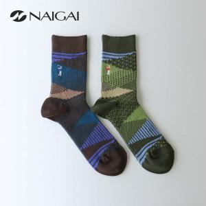 NAIGAI STYLE ナイガイ スタイル 日本製 オーガニックコットン混 ホビーソックス ゴルフ クルー丈 メンズ カジュアル ソックス 靴下 男性 メンズ 02352502