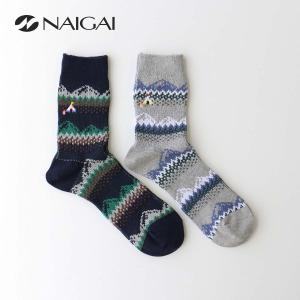 NAIGAI STYLE ナイガイ スタイル 日本製 オーガニックコットン混 ホビーソックス キャンプ クルー丈 メンズ カジュアル ソックス 靴下 男性 メンズ 02352503