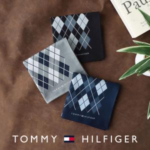 TOMMY HILFIGER｜トミーヒルフィガー 綿100％ ハンカチ アーガイル柄トミー ブランド 男性 メンズ   02582162｜glanage