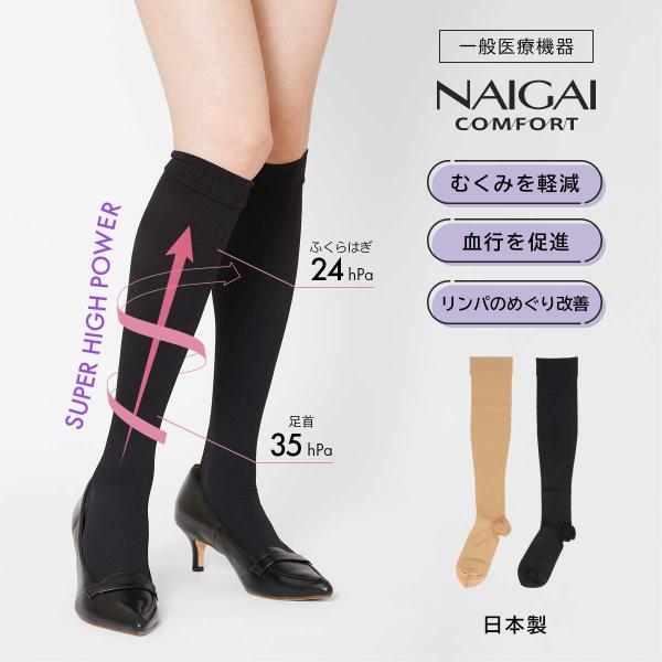 一般医療機器 着圧ソックス 段階圧力設計 弾性ストッキング 足首 NAIGAI COMFORT ナイ...