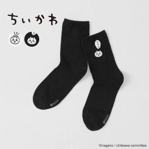 ちいかわ レディース ソックス ワンポイント ワワ！！ちいかわ 刺繍 クルー丈 靴下 キャラクター アニメ 最短翌日発送 03197021