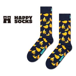 Happy Socks ハッピーソックス Banana バナナ  クルー丈 ソックス 靴下 ユニセックス メンズ レディース  10201113｜glanage