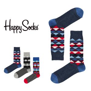 Happy Socks ハッピーソックス TRIANGLE  クルー丈 ソックス 靴下 ユニセックス メンズ ＆ レディス プレゼント10201907