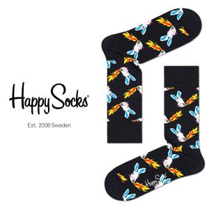 Happy Socks ハッピーソックス  FIRE RABBIT （ファイヤー ラビット） クルー丈 綿混 ソックス 靴下 ユニセックス メンズ レディス プレゼント ギフト 10211005