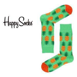 Happy Socks ハッピーソックス PINEAPPLE  クルー丈 ソックス 靴下 ユニセックス メンズ ＆ レディス プレゼント10221910