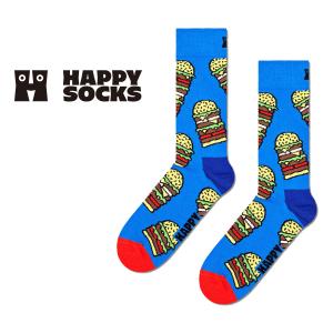 Happy Socks ハッピーソックス Burger バーガー  クルー丈 ソックス 靴下 ユニセックス メンズ レディース 10231111｜glanage