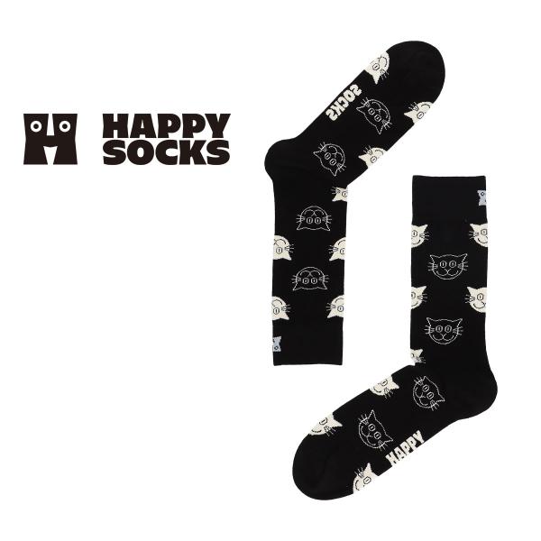 Happy Socks ハッピーソックス Cat キャット 26-29.5cm クルー丈 ソックス ...