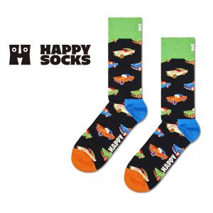 Happy Socks ハッピーソックス Car  カー  クルー丈 ソックス 靴下 ユニセックス メンズ レディス プレゼント 無料ラッピング ギフト 10240006｜glanage