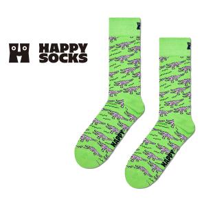 Happy Socks ハッピーソックス Crocodile クロコダイル ワニ クルー丈 ソックス 靴下 メンズ レディース 10240045｜glanage