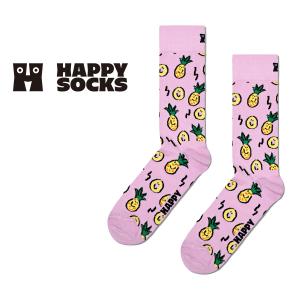Happy Socks ハッピーソックス Pineapple パイナップル クルー丈 ソックス 靴下 メンズ レディース 10240051｜glanage