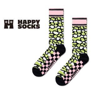 Happy Socks ハッピーソックス Flow Flower フローフラワークルー丈 ソックス 靴下 メンズ レディース 10240065｜glanage