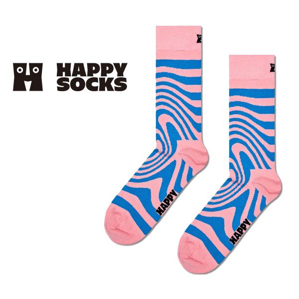 Happy Socks ハッピーソックス Dizzy ディジー ピンク クルー丈 ソックス 靴下 メ...