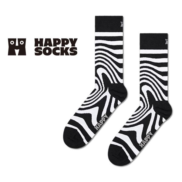 Happy Socks ハッピーソックス Dizzy ディジー ブラック クルー丈 ソックス 靴下 ...