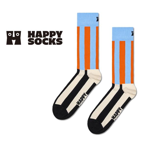 Happy Socks ハッピーソックス Striped ストライプ クルー丈 ソックス 靴下 メン...