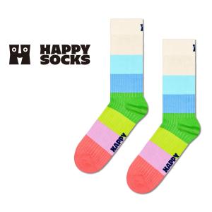 Happy Socks ハッピーソックス Chunky Stripe チャンキー ストライプ クルー丈 ソックス 靴下 メンズ レディース 10240103｜glanage