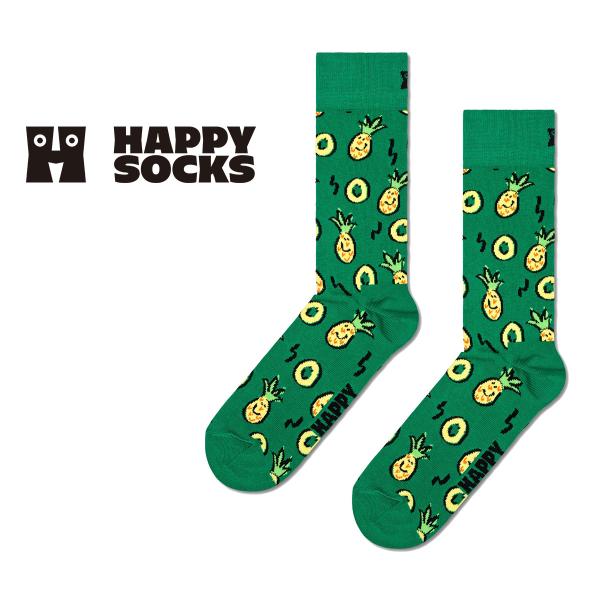 Happy Socks ハッピーソックス Pineapple パイナップル クルー丈 ソックス 靴下...