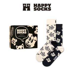 [2足セット]Happy Socks ハッピーソックス ペット 2-Pack  GIFT BOX  クルー丈 ソックス 靴下 メンズ レディース 10243004｜glanage