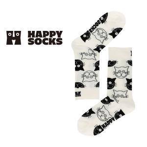 Happy Socks ハッピーソックス Cat （ キャット ）23-25.5cm クルー丈 ソックス JAPAN EDITION 靴下 ユニセックス メンズ ＆ レディース 11233138｜glanage