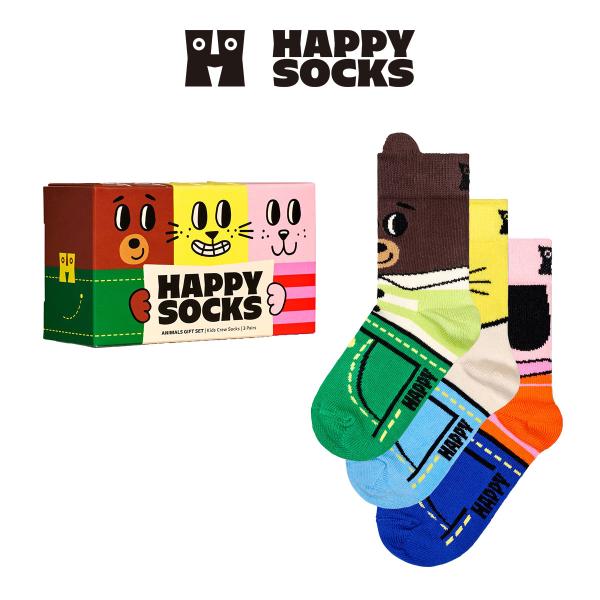 ソックス キッズ  ハッピーソックス 3足セット 箱入り Animal ( アニマル ) GIFT ...