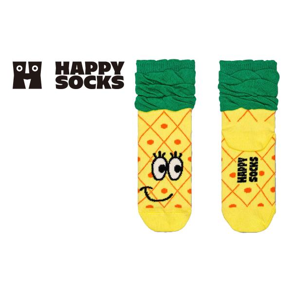 Happy Socks ハッピーソックス Kids Pineapple パイナップル 子供 クルー丈...