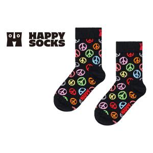Happy Socks ハッピーソックス Kids Peace ピース  子供 クルー丈 ソックス 靴下 KIDS ジュニア キッズ 12240020｜glanage