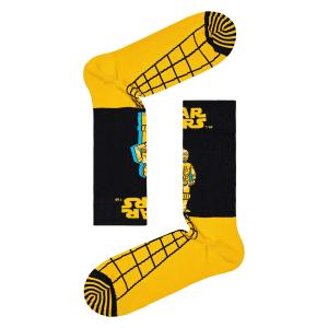 Happy Socks ハッピーソックス [Limited] Happy Socks×Star Wars (スターウォーズ)  C-3PO Sock シースリーピーオー クルー丈 ソックス ユニセックス 14231012｜glanage