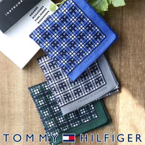 TOMMY HILFIGER トミー ヒルフィガー チェック柄 綿100％ ハンカチ メンズ プレゼント 贈答 ギフト