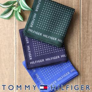 TOMMY HILFIGER トミー ヒルフィガー ドット柄 綿100％ ハンカチ メンズ プレゼント 贈答 ギフト