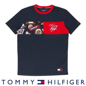 トミー・ヒルフィガー プリント 半袖 丸首 綿100％Tシャツ CCN SS TEE PRINT