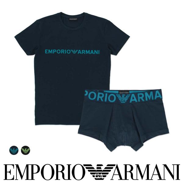 EMPORIO ARMANI エンポリオ アルマーニ 上下セット Tシャツ＆ボクサーパンツ ストレッ...